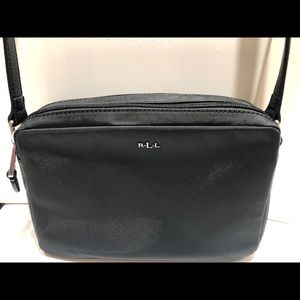 RALPH LAUREN NYLON LEATHER STRAP CROSSBODY PURSE